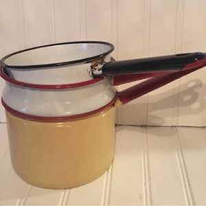 Enamel Pans from Poland Set of 3